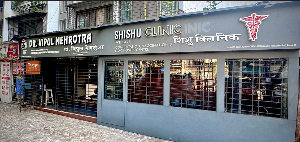 Bright waiting area at our child care clinic in Andheri East, Mumbai